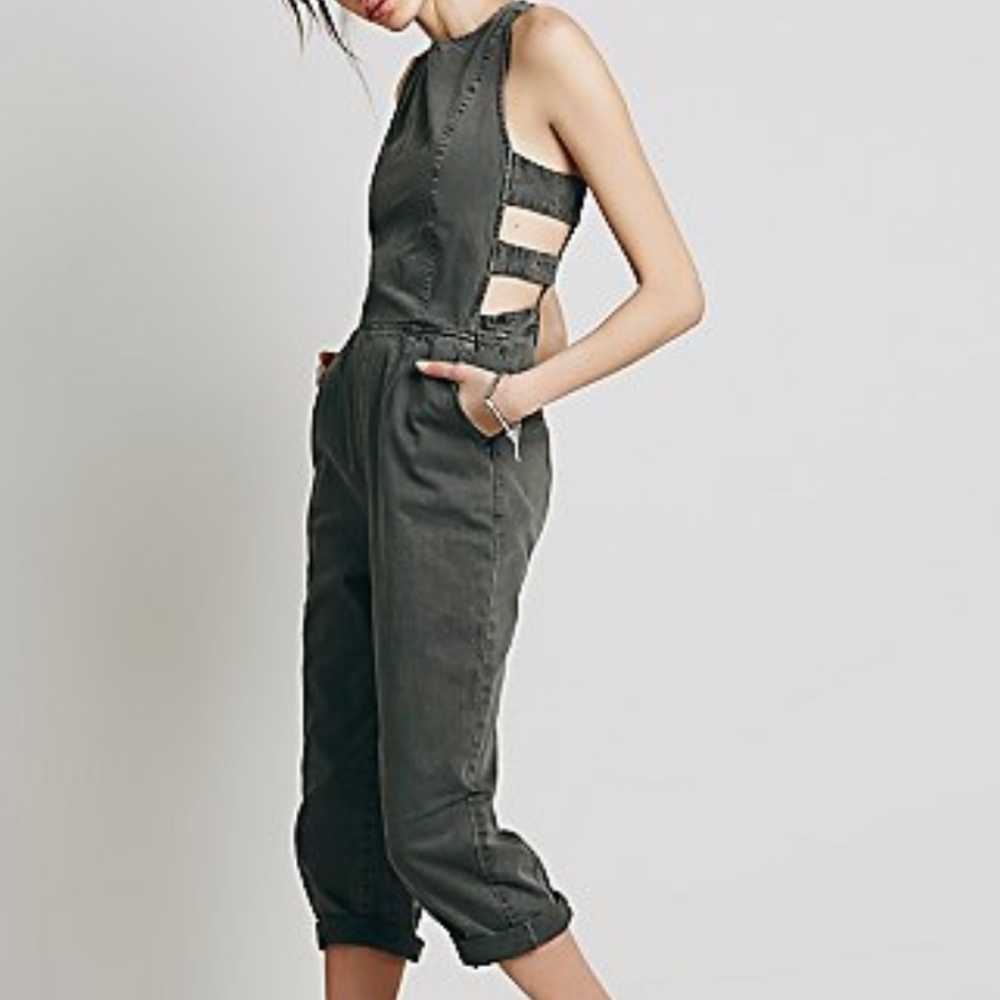 Free People Minimal Cutout Overalls, Size 10